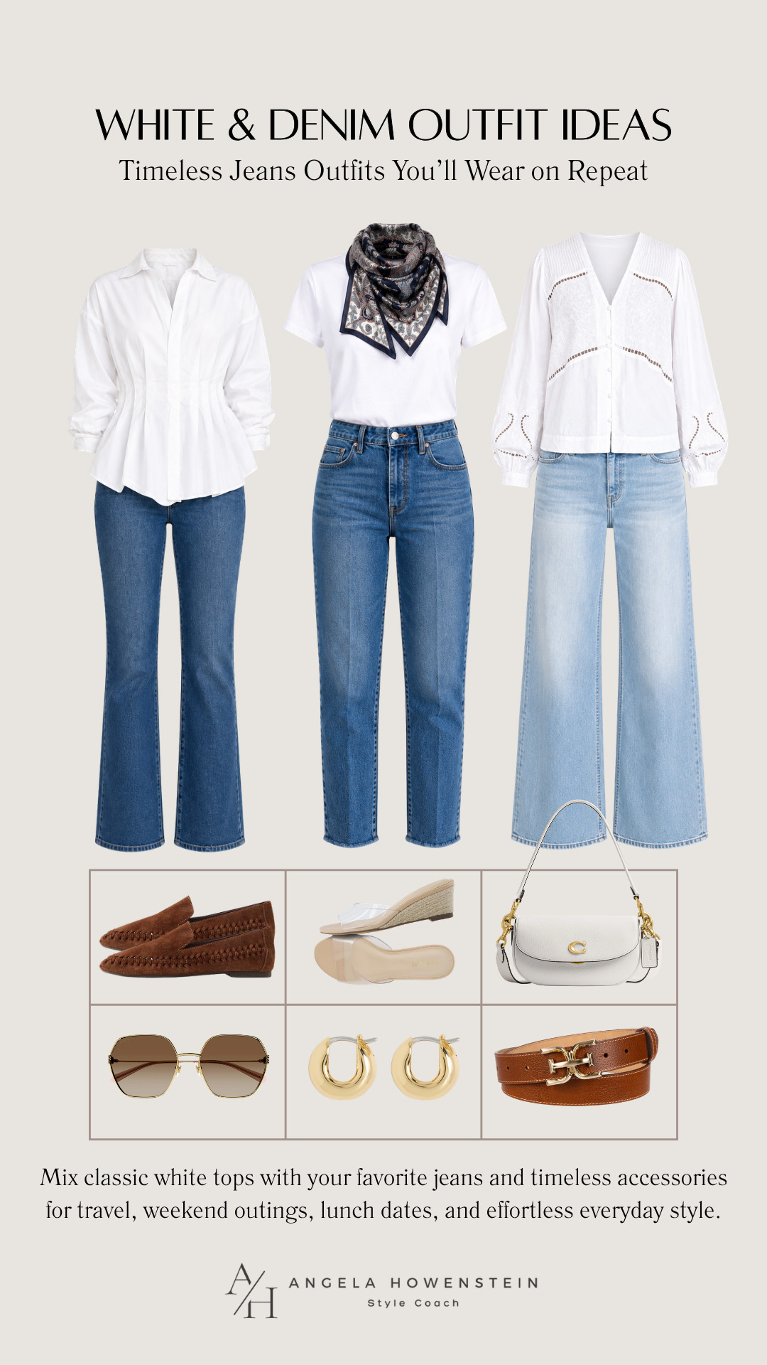 You can never go wrong with white and denim! These timeless pieces make getting dressed effortless, whether you prefer wide-leg or straight-leg jeans. Pair them with classic white tops, polished accessories, and comfortable shoes for outfits that are perfect for casual Fridays, lunch with friends, weekend errands, travel days, or everyday wear.

👩‍💻 LTK PRO TIPS
❤️ Heart = Support my posts ;-)
🔖 Save = Get sale & restock alerts for the things you love!
📋 Lists = Keep favorites organized (List ideas: Christmas, Birthdays, and Vacations!)
📲 Share = Send lists and products to a friend (or your daughters like me).
💬 Comment = Ask me anything, and I’ll answer. ;-) 

 #LTKootd #LTKSeasonal #LTKOver40