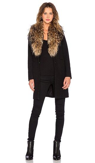 SAM. Crosby Asiatic Raccoon Fur Coat in Black & Natural | Revolve Clothing