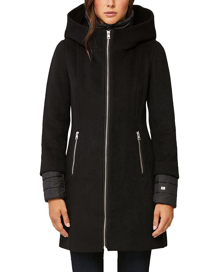 Rooney Hooded Mixed Media Coat | Bloomingdale's (US)