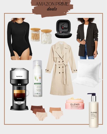 Amazon prime deals / black blazer, trench coat, espresso machine, seamless underwear, elemis cleansing balm, elemis dynamic resurfacing wash, soft bed pillows, beats fit pro wireless headphones, best dry shampoo 

#amazonprimedeals

#LTKunder100 #LTKbeauty #LTKSeasonal