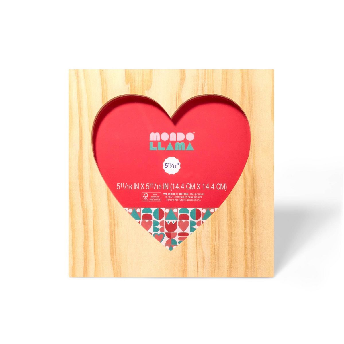 Valentine's Day Freestanding Heart Picture Frame Wood Base - Mondo Llama™ | Target