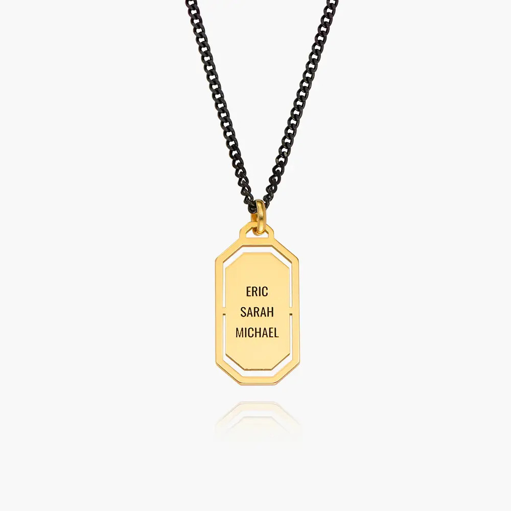Oliver Modern Army Tag Necklace - Gold Vermeil | Oak & Luna (US)