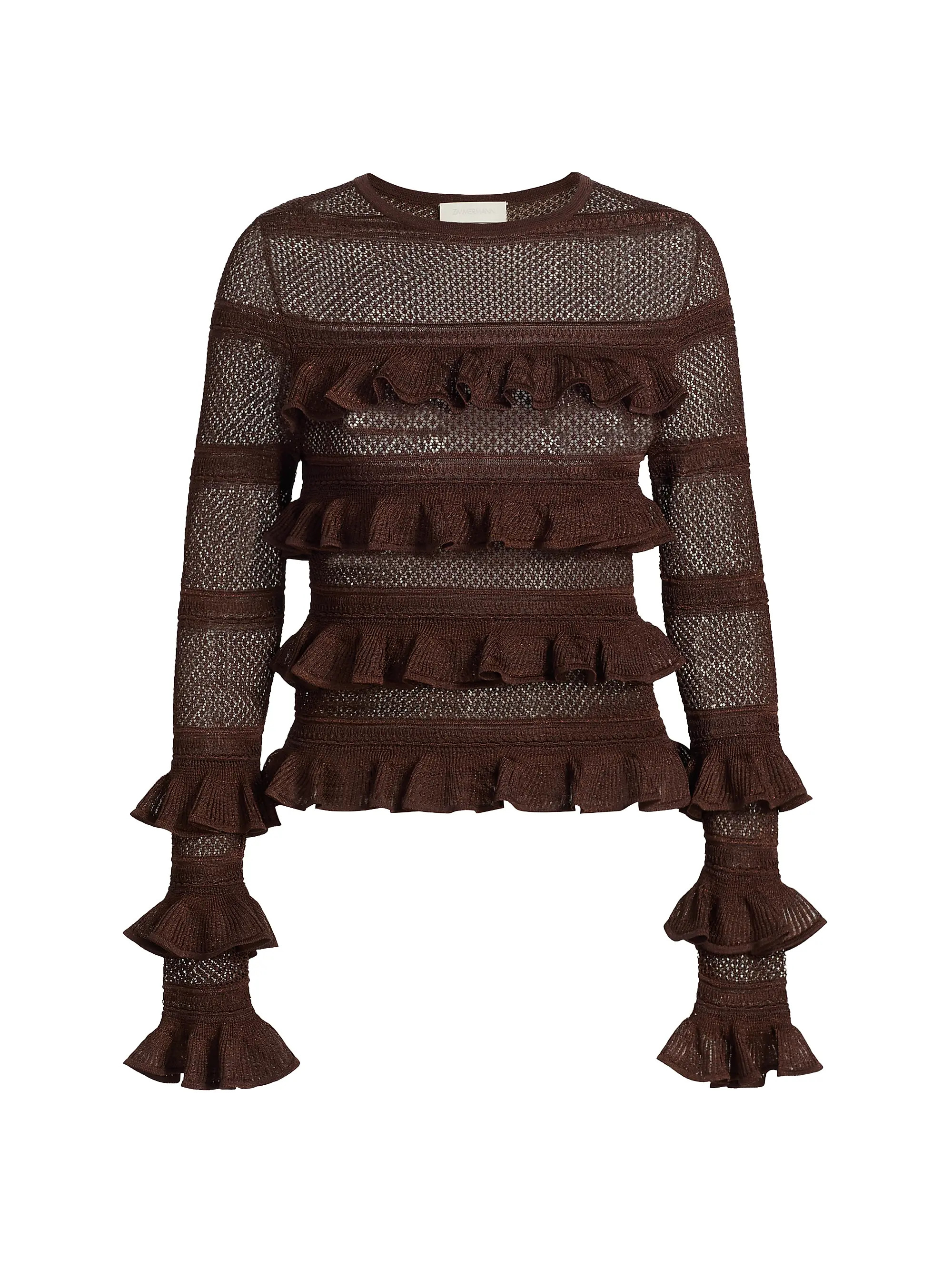 Hypnotic Knitted Lace Frill Top | Saks Fifth Avenue