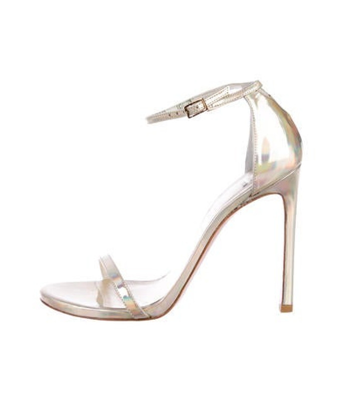 Stuart Weitzman Iridescent Nudist Sandals Silver Stuart Weitzman Iridescent Nudist Sandals | The RealReal
