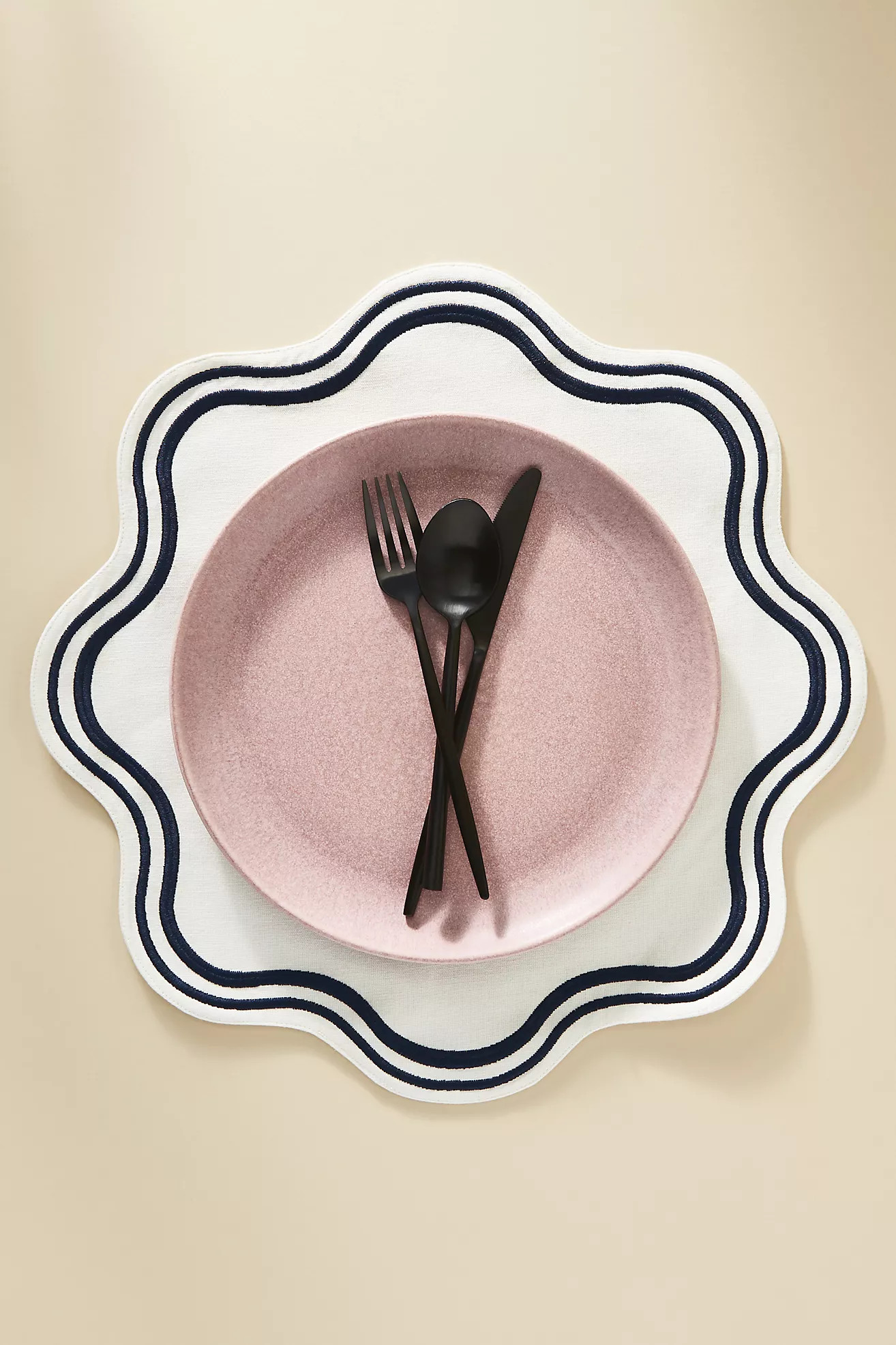 Madeline Embroidered Round Placemat | Anthropologie (US)