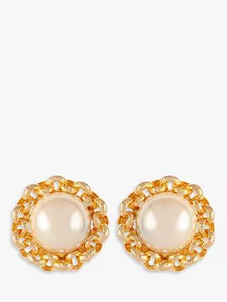 Susan Caplan Vintage Gold Plated Faux Pearl Clip-On Earrings, Gold/Cream | John Lewis (UK)