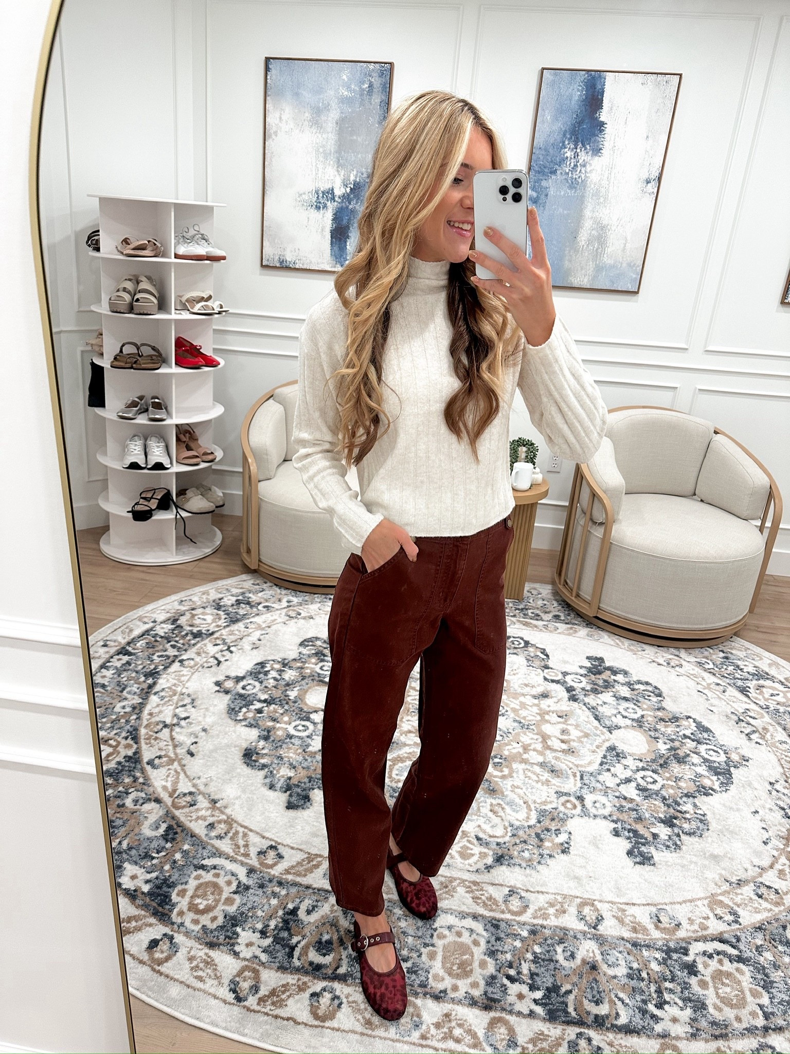 Soft textures + rich fall tones 🤎
This outfit feels perfectly cozy for the season — a classic mock neck sweater paired with corduroy pants and the cutest flats for an effortless, elevated everyday look.

#LTKStyleTip #LTKSeasonal #LTKFindsUnder100