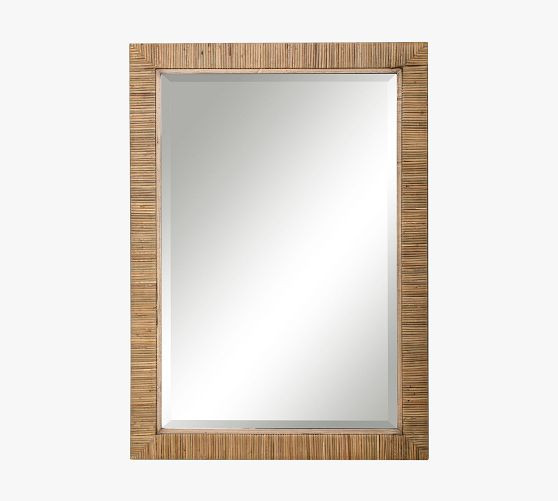 Nantucket Rattan Rectangular Wall Mirror | Pottery Barn (US)