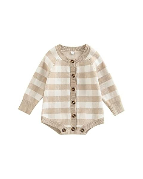 Baby Boy Girl Flannel Plaid Shirt Romper Long Sleeve Lapel Button Down Bodysuit Oversized Tops Fa... | Amazon (US)