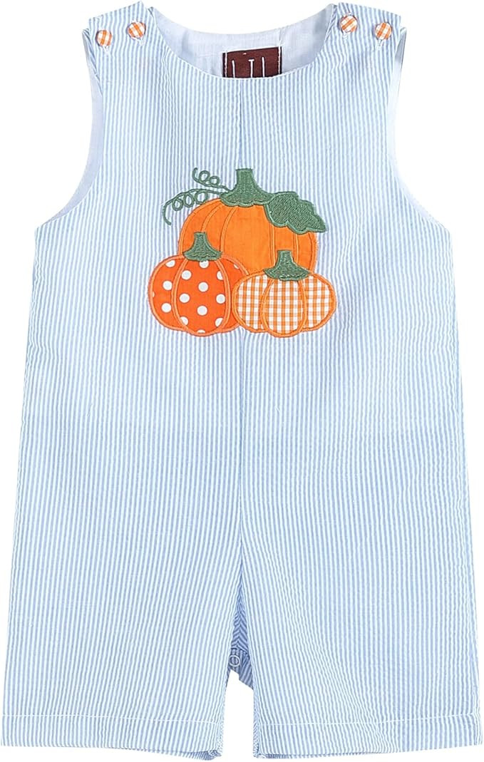 Lil cactus Baby Boys and Toddler Pumpkin Thanksgiving Shortalls | Amazon (US)