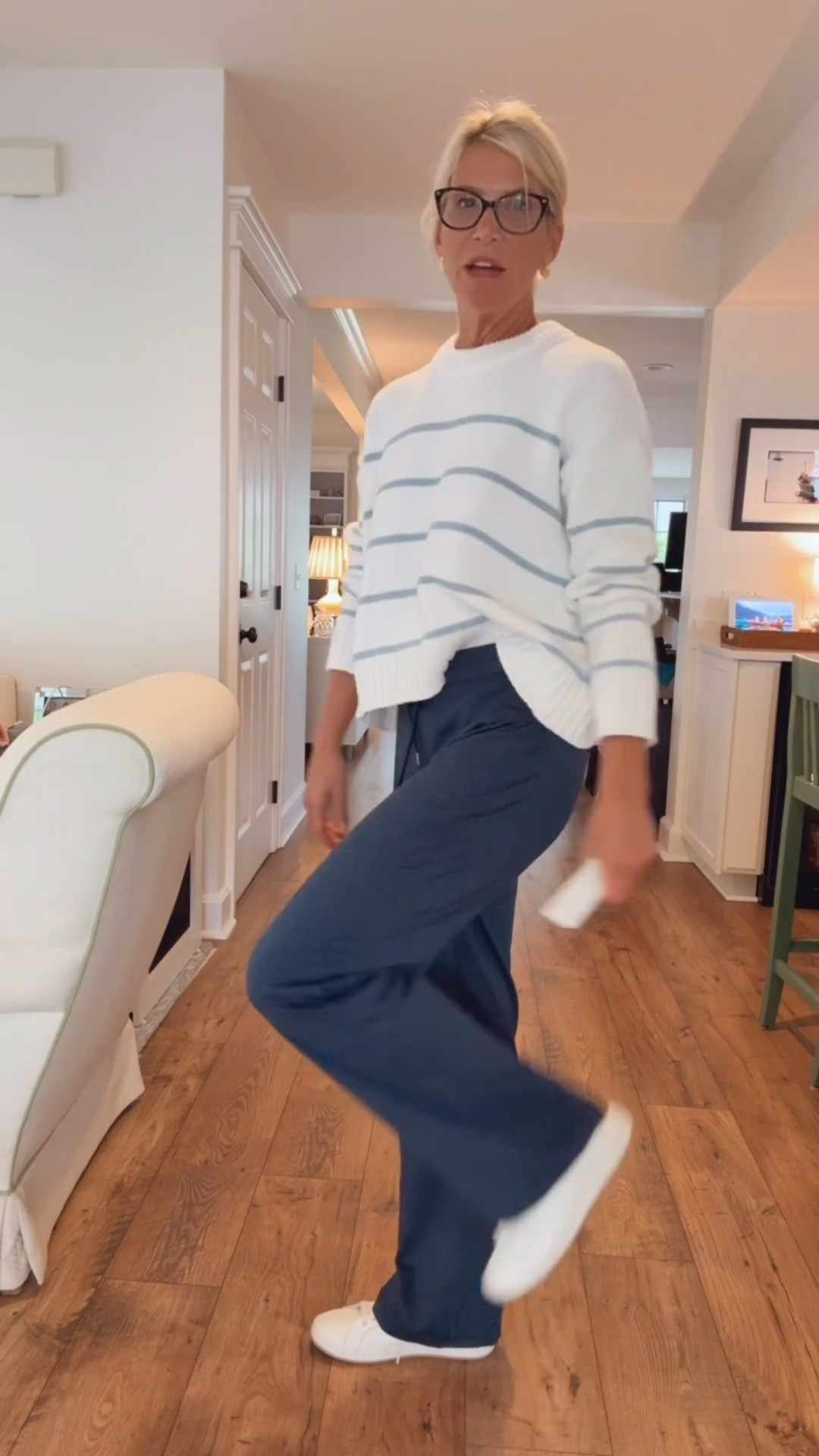 These navy slim sweat pants are the pair I keep reaching for! 💙 I actually bought two because they’re that good. The slim, narrow-leg silhouette is so flattering, they’re incredibly comfortable, and they look polished enough to wear from travel days to everyday errands. Paired with this striped cotton sweater and white sneakers, it’s an effortless outfit you’ll wear on repeat.

I’m wearing an XS in the pants and a small in the sweater.

💡 LTK MADE EASY
❤️ Heart = Support my posts!
🔖 Save = Get sale & restock alerts
📋 Lists = Keep favorites organized
📲 Share = Send lists and products to a friend. Hello, Christmas List!
💬 Comment = Ask me anything about what I’m wearing. :-)

navy knit pants, slim knit pants, pull-on pants, travel pants, comfortable pants, Quince sweater, striped cotton sweater, white sneakers, casual outfit, travel outfit, capsule wardrobe, everyday style, over 40 fashion

#LTKootd #LTKSeasonal #LTKOver40