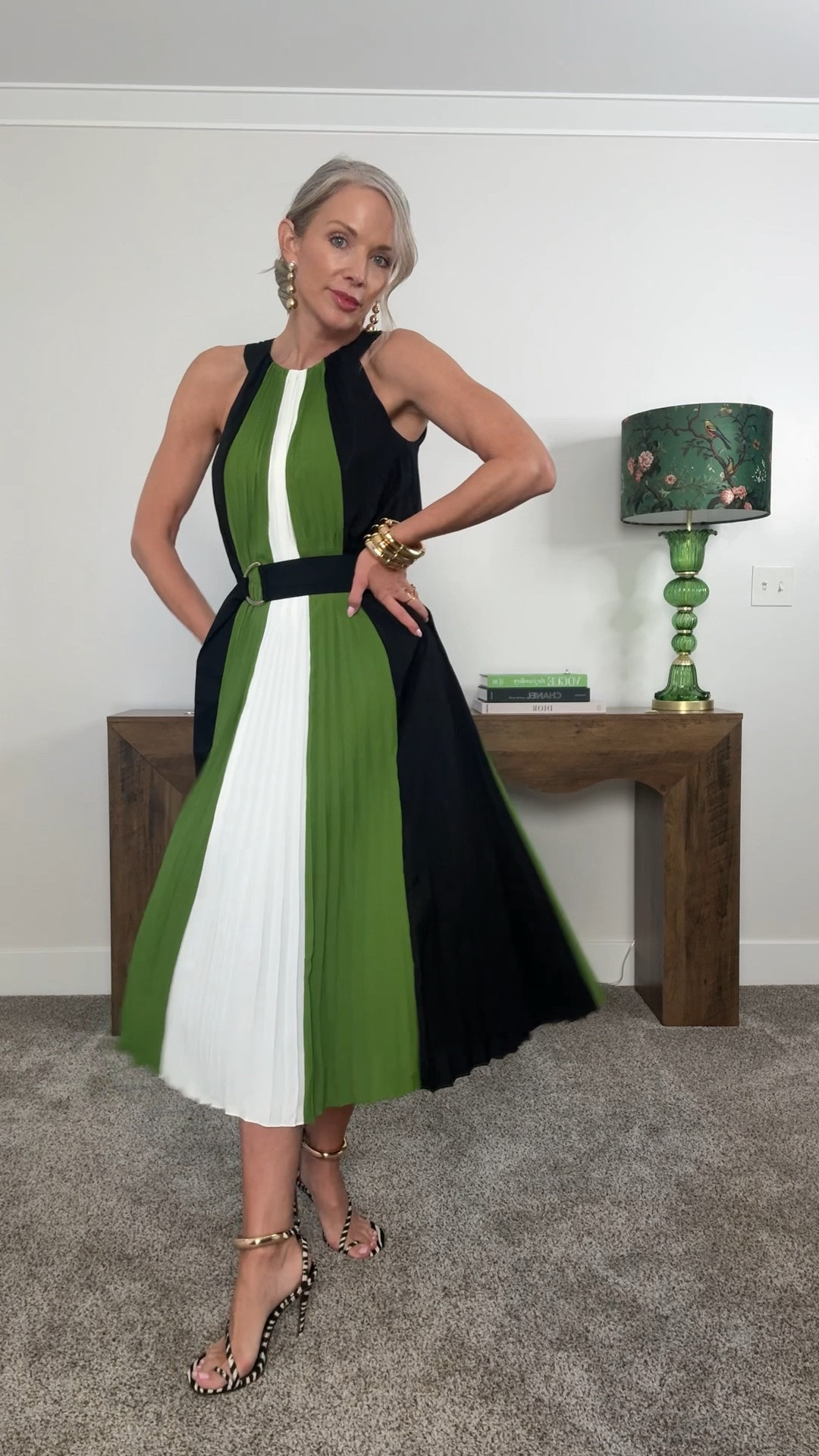 This color block dress from White House Black Market is giving everything — pleated high neck, classic silhouette, and the perfect green, white and black palette for summer. On sale 30% off, now $100. And the shoes? Stunning. Just don’t plan on wearing them all day. 😅

#LTKMothersDay #LTKOver40 #LTKWedding
