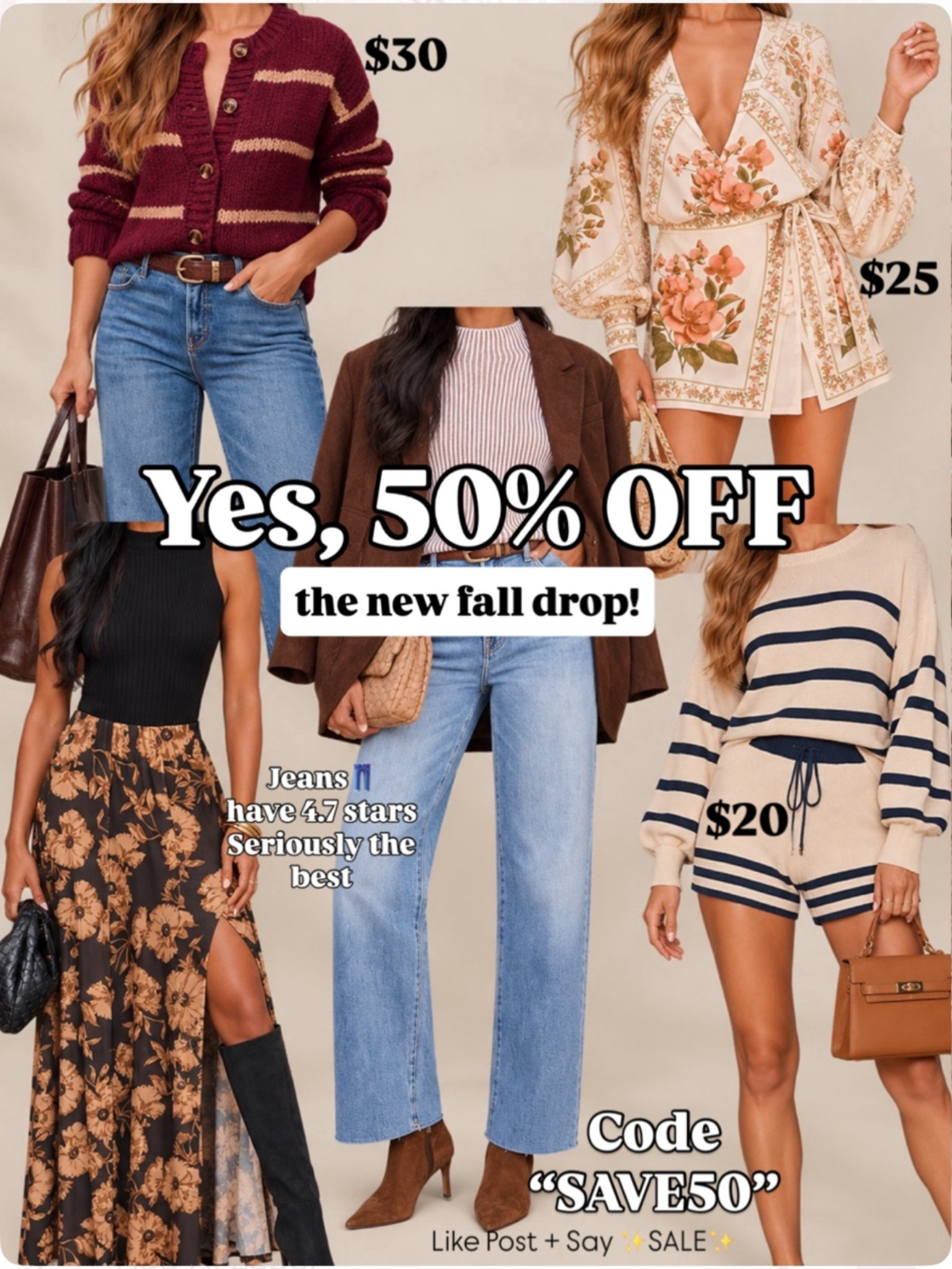 50% OFF🚨with code “Save50” (or other codes on page) this is my favorite shop for denim, dresses, two piece sets and boots! ViCi has the cutest clothes and the quality is amazing🍂👌


✨SIZING✨Everything is petite friendly I’m 5’2” 125lbs wearing small top/dress and small/4 bottoms 
.
ViCi, ViCi denim, denim, sweater, ViCi smaller, discount code, Walmart outfit, Walmart jeans, Walmart finds, Walmart set, 2 piece set, Walmart sale, Skincare, anti aging skin care, pdrn, red light therapy, Target,

#LTKSaleAlert #LTKPetite #LTKHome