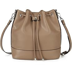 AFKOMST Leather Bucket Bags and Drawstring Crossbody Purse for Women Medium Tote and Hobo Handbag... | Amazon (US)