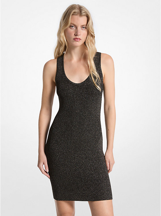 Metallic Ribbed Knit Tank Dress | Michael Kors US
