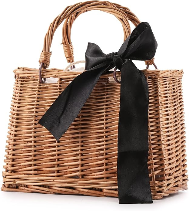 Straw Beach Bags For Women Summer Clutch Rattan Woven Wicker Purse Crochet Tote | Amazon (US)