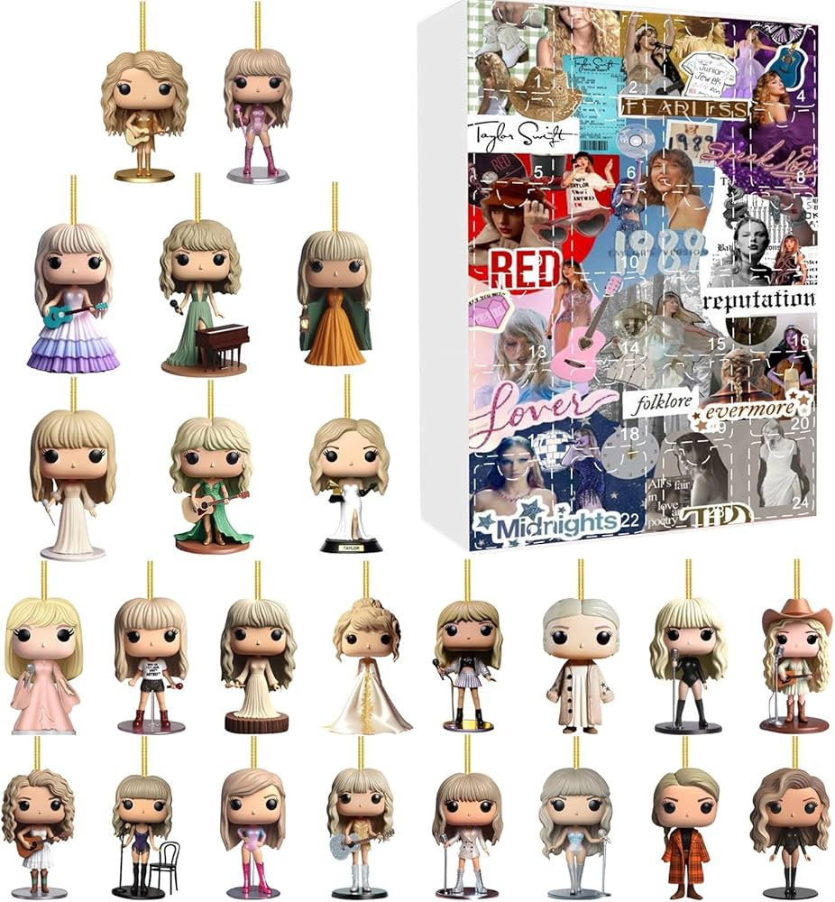 2024 Taylor Christmas Advent Calendar Keychain, 24 Days Christmas Advent Calendar Countdown Calen... | Amazon (US)