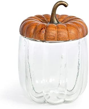 Park Hill Collection FAL10272 Tall Glass Pumpkin Lidded Canister, 8-inch Height Clear and Orange ... | Amazon (US)
