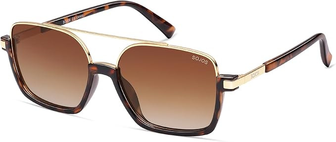 SOJOS Trendy Aviator Sunglasses for Women Men Polarized Retro Square Y2K Oversized Sun Glasses SJ... | Amazon (US)