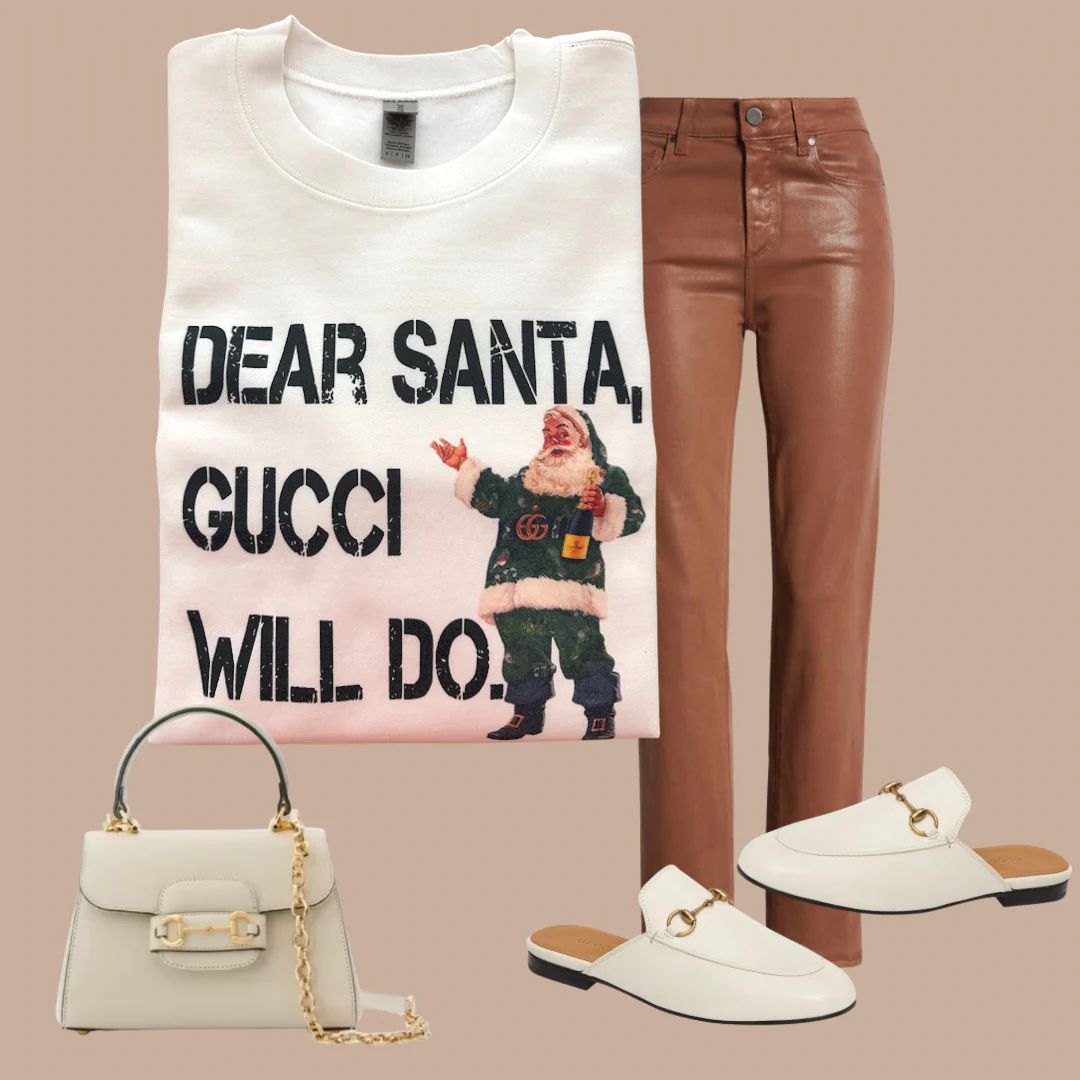 Santa GG will do white sweatshirt | Sweet Sparkle by GG 