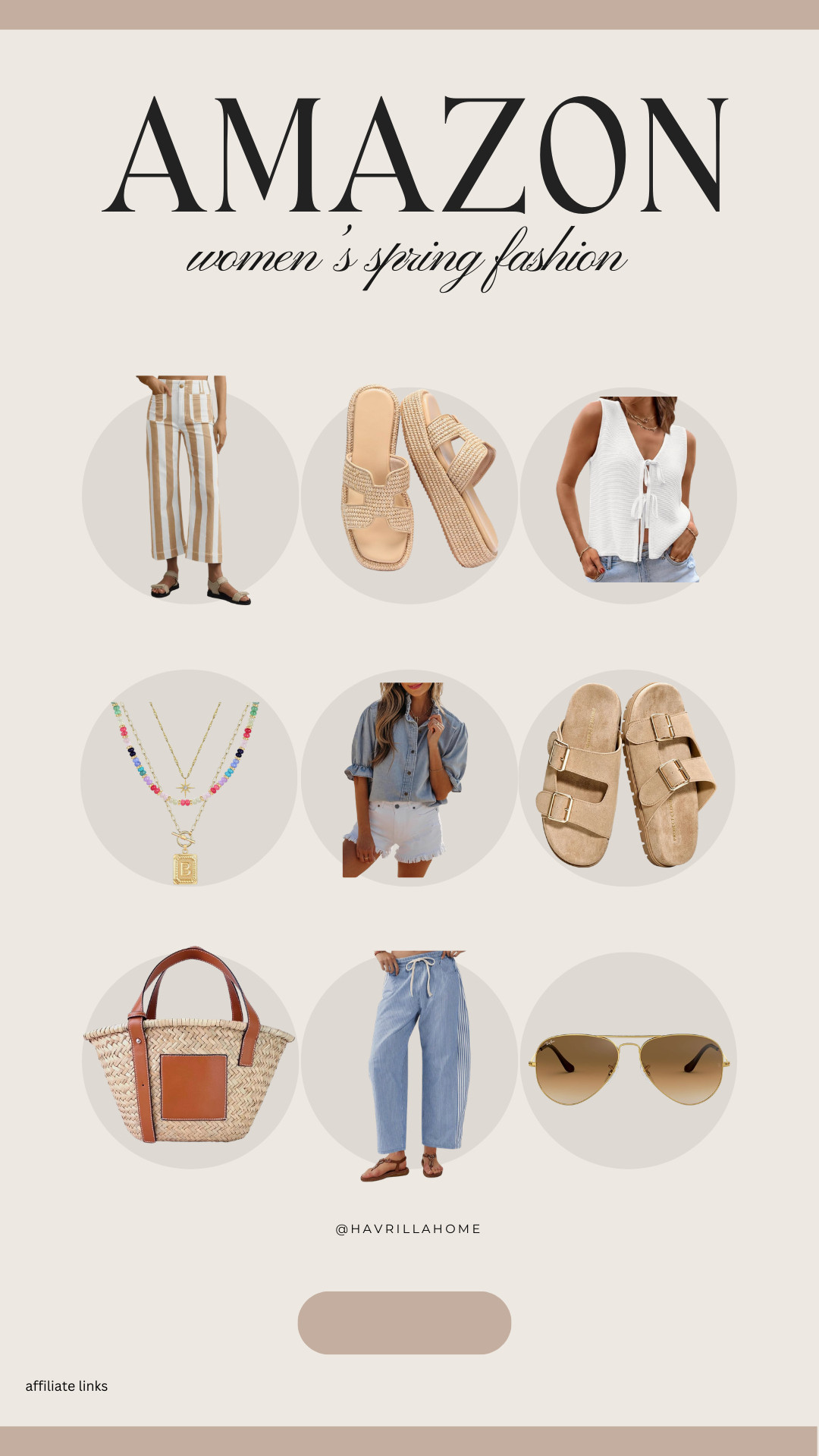 Amazon spring fashion women, amazon spring outfit ideas, amazon women’s clothing finds, spring outfits amazon women, amazon striped pants outfit, amazon woven sandals women, amazon denim shirt outfit, amazon casual spring outfit, amazon gold jewelry layered necklaces, amazon summer tote bag straw, amazon aviator sunglasses women, amazon comfy wide leg pants, amazon casual chic outfits 

 

#LTKSpringSale #LTKSaleAlert #LTKBeauty