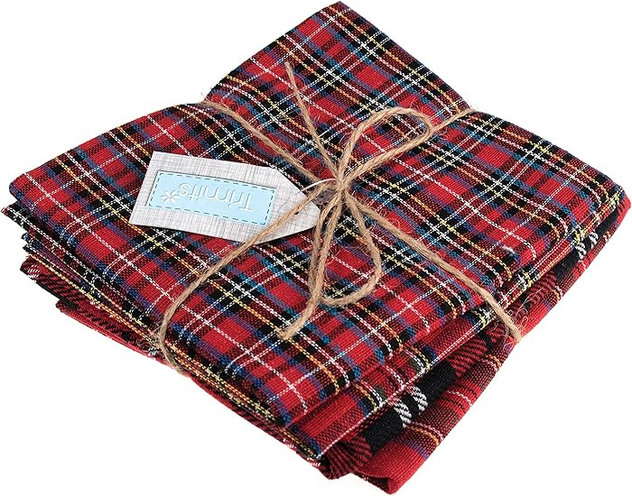 Trimits Tartan Craft Fabric Fat Quarter Bundle, Polyester, 54 x 45cm, Red | Amazon (UK)