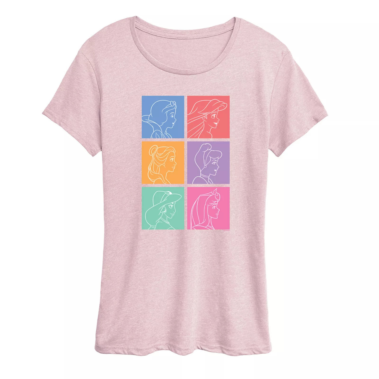 Disney Princess Women's Grid Graphic Tee, Girl's, Size: XXL, Grey Pink | Kohl's