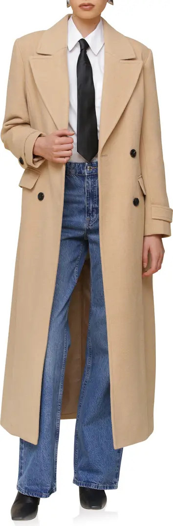 Avec Les Filles Padded Shoulder Longline Coat | Nordstrom | Nordstrom