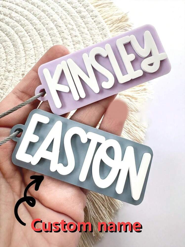Personalized Bag Tag, Acrylic Name Tag, Kids Name Keychain, Lunch Box Tag, Custom Backpack Keychain, Backpack Tag, Water Bottle Tag School | SHEIN