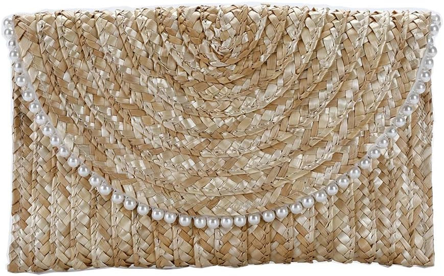 Straw Clutch Bags for Women Summer Evening Handbags Bride Wedding Purse Vacation Beach Clutch Han... | Amazon (US)