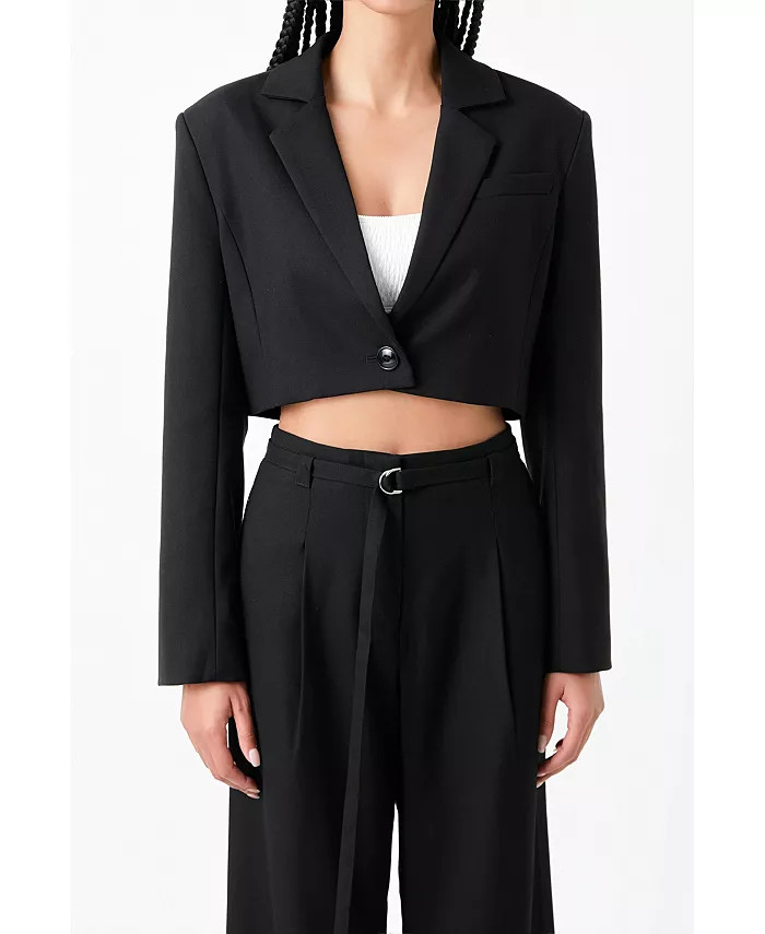 Women's Oversized Cropped Blazer | Macy's