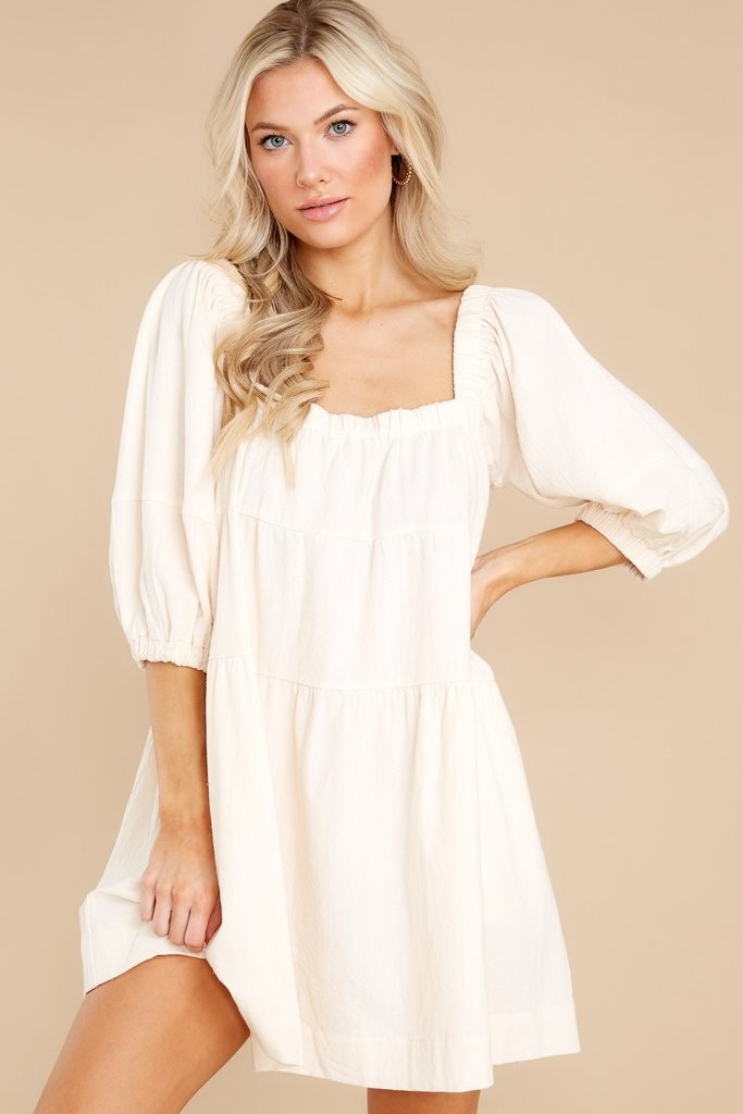 Lovely Sight Oatmeal Dress | Red Dress 