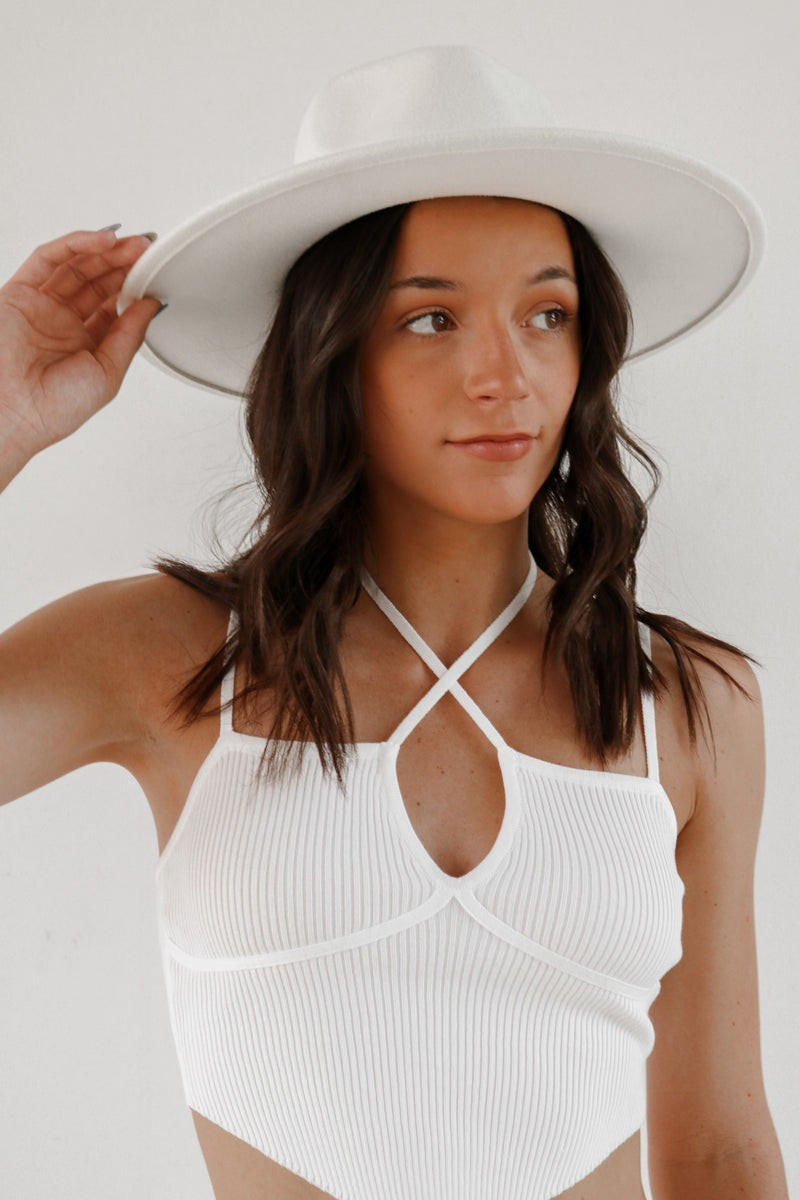 Mayer Hat in Ivory | lauren nicole