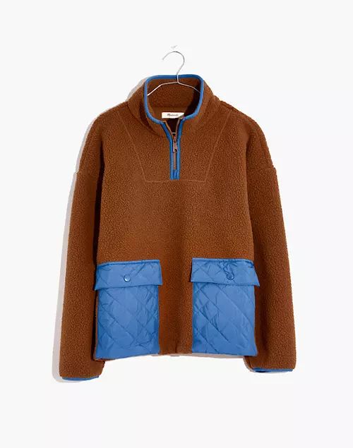 (Re)sourced Fleece Quilted-Pocket Popover Jacket | Madewell