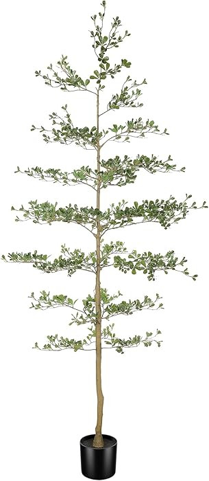 Black Olive Tree Artificial 8ft - Faux Black Olive Tree with Natural Trunk and Realistic Leaves -... | Amazon (US)