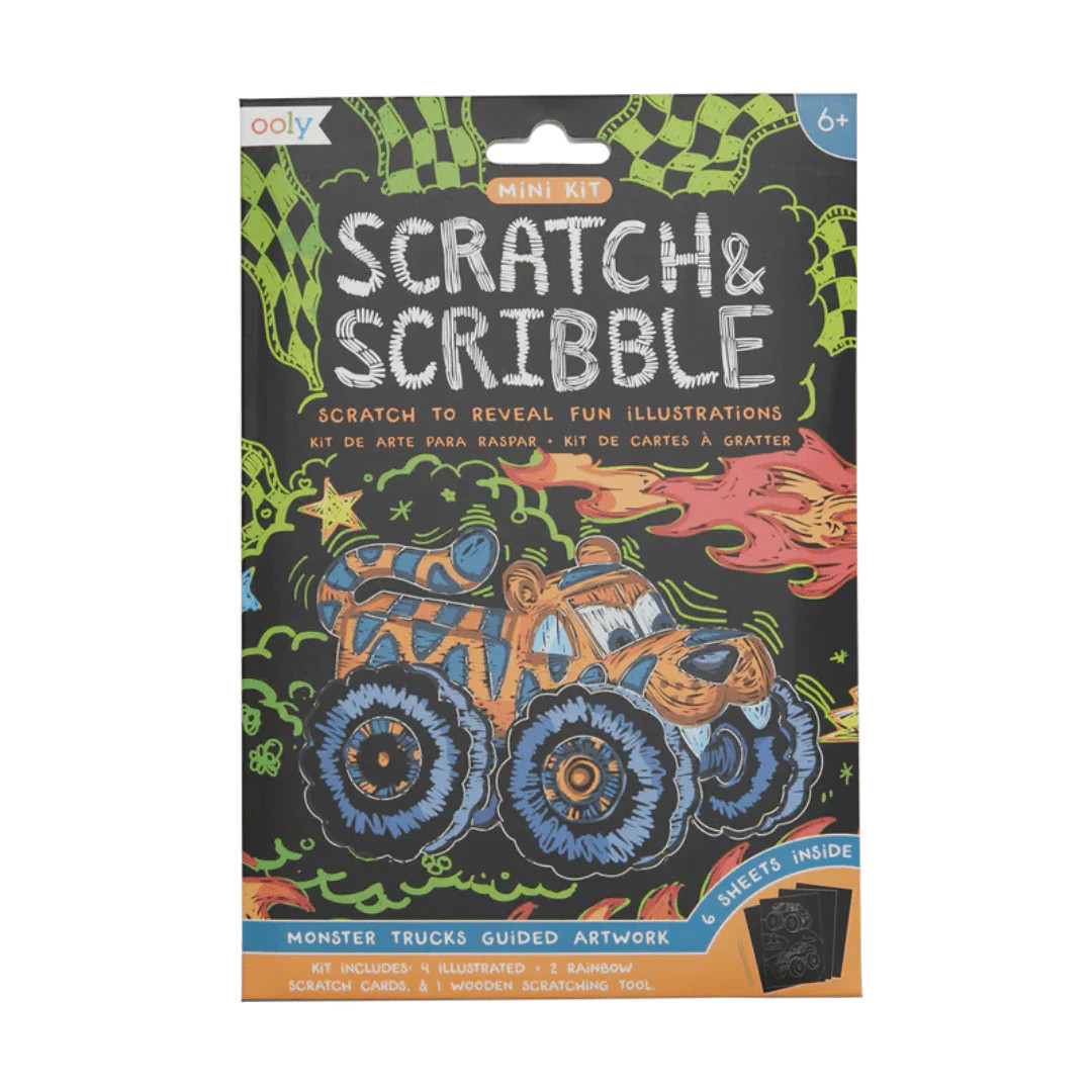 mini scratch & scribble art kit: monster truck | Ellifox