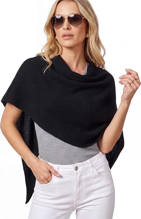 Arach&Cloz Women's Wool Blend Scarf Triangle Striped Pashmina Shawl Wraps | Amazon (US)