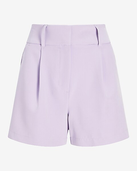 Super High Waisted Tailored Pleated Shorts | Express