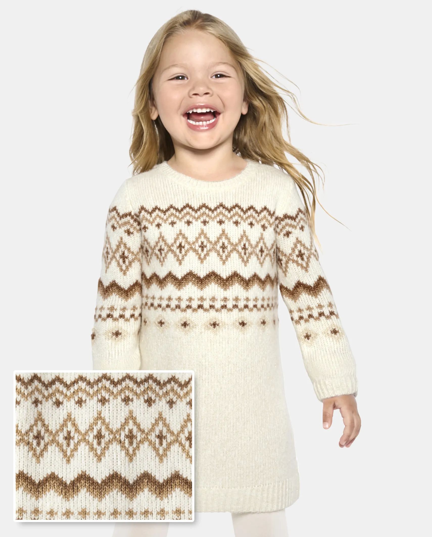 Baby And Toddler Girls Mommy And Me Fairisle Sweater Dress - bunnys tail | The Children's Place