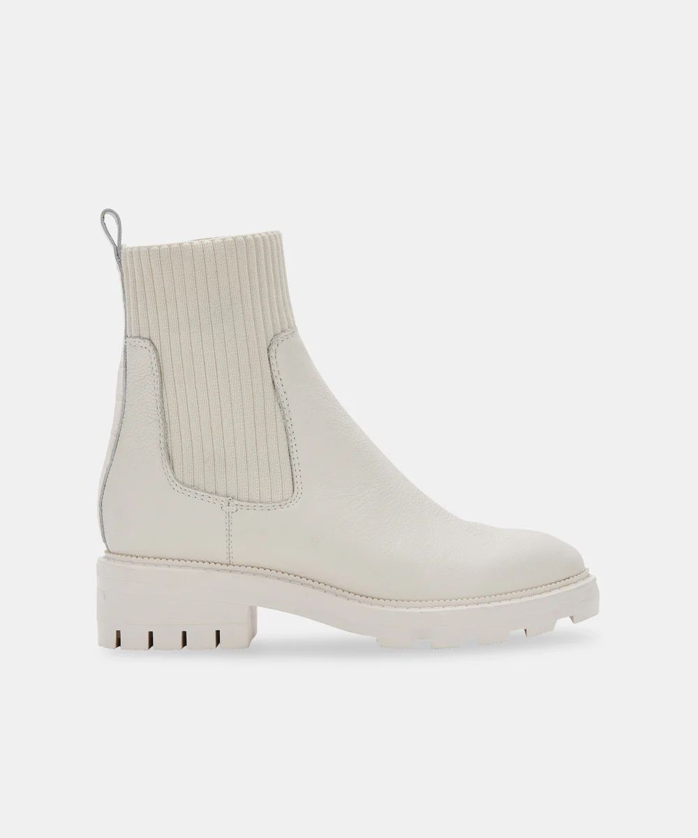 LINZA BOOTS IN IVORY LEATHER | DolceVita.com