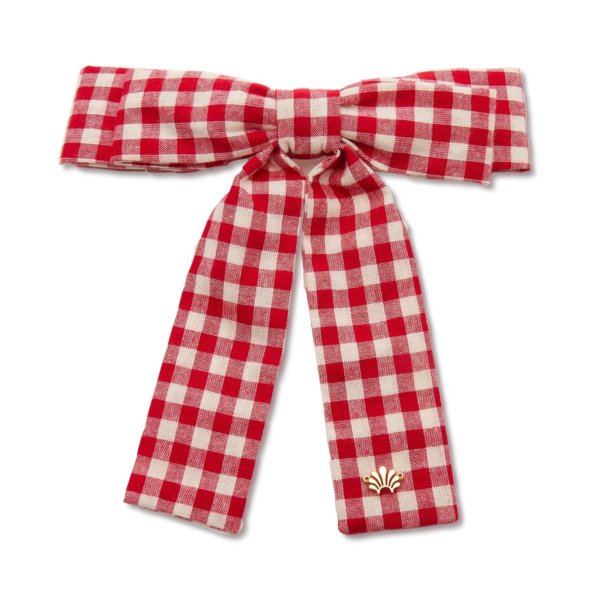 LADYBUG RED GINGHAM ANTOINETTE BOW BARRETTE | LELE SADOUGHI