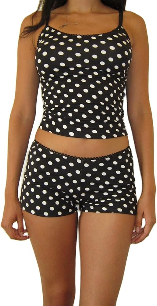 Yuemengxuan Women Y2k Polka Dot Pajamas Sets 2 Piece Sexy Summer Outfits Set Sleeveless Strappy C... | Amazon (US)