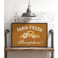 Farm Fresh Pumpkins, Farmers Market Sign in Caramel, Vintage Farmhouse Decor, Modern Sign, Seasonal Wall Art, Autumn Decor | Etsy (US)