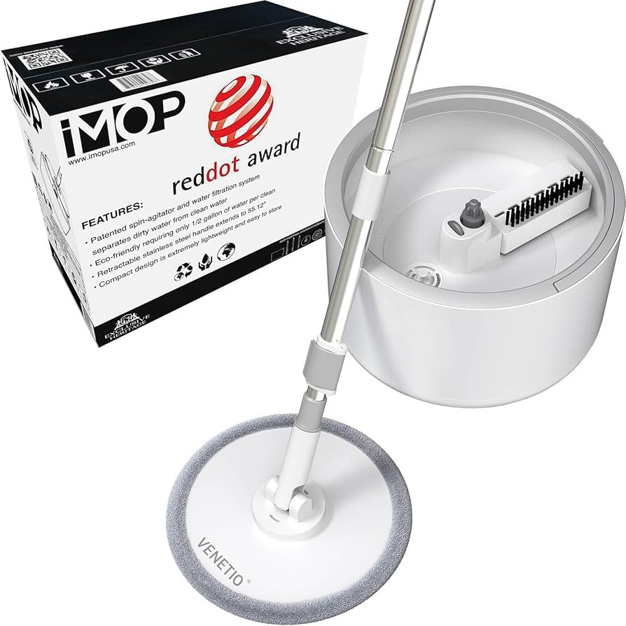 Amazon.com: VENETIO Upgraded iMOP Spin Mop and Bucket Floor Cleaning System with Water Filtration... | Amazon (US)