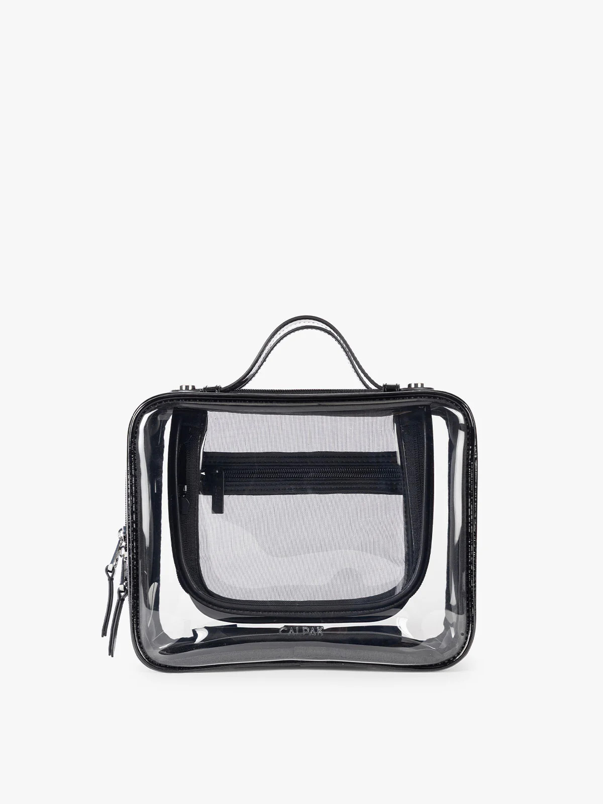 Medium Clear Cosmetics Case in Glazed Black | CALPAK