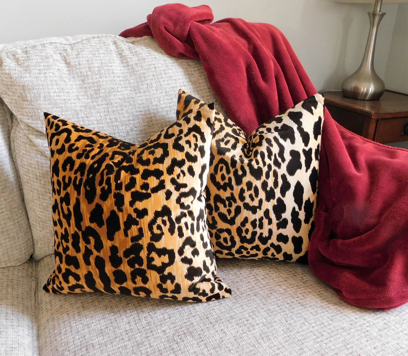 Braemore Jamil Velvet Cheetah Animal Print Pillow Cover Velvet - Etsy | Etsy (US)