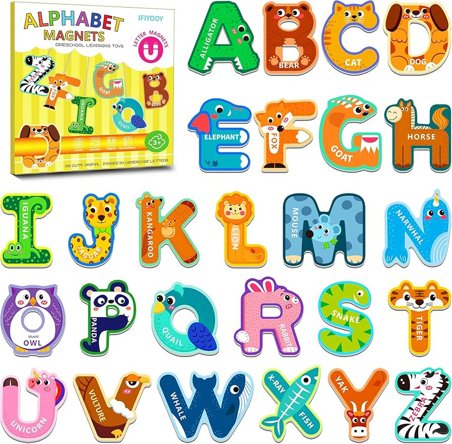 Easter Basket Stuffers for Toddler, Alphabet Magnets, Fridge Magnets for Toddlers 1-3, Magnetic A... | Amazon (US)