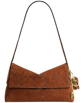 Chelsea Medium Signature Embossed Suede Shoulder Bag 30 | Macy's