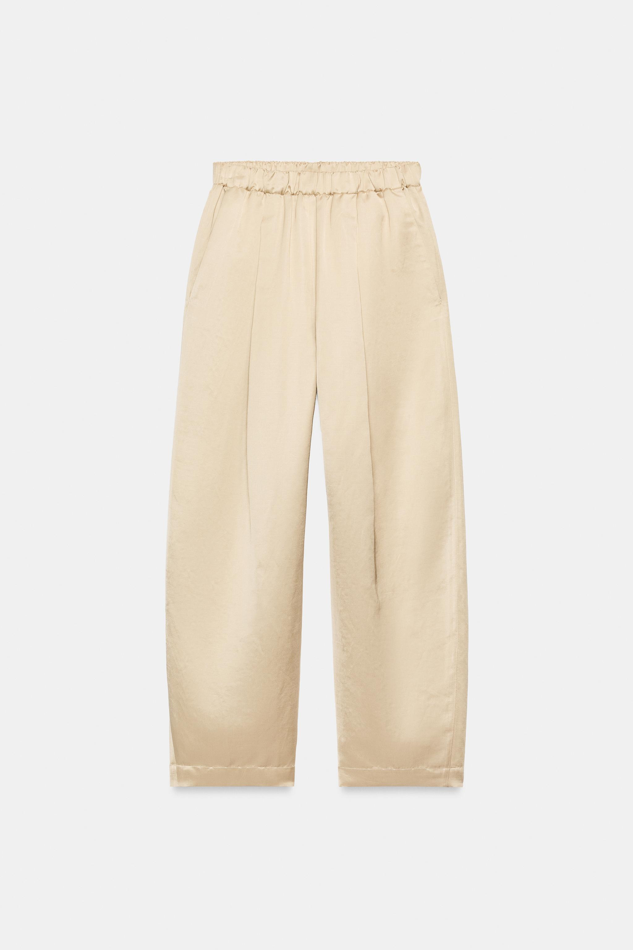 ZW COLLECTION SATIN BARREL TROUSERS | Zara UK