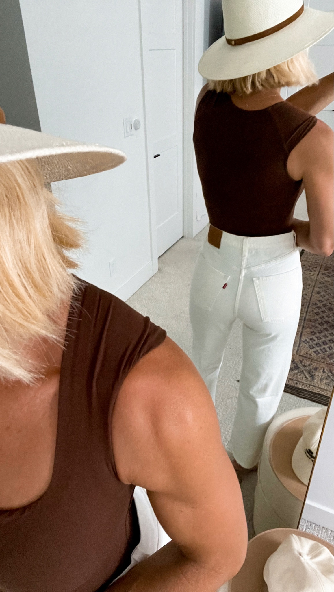 The perfect creamy white. 
Linked my fave cut off shorts, oversized jacket and few new styles.

Wearing 27x27. 

#LTKunder100 #LTKsalealert #LTKFind